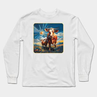 Fancy Cows Painting Long Sleeve T-Shirt
